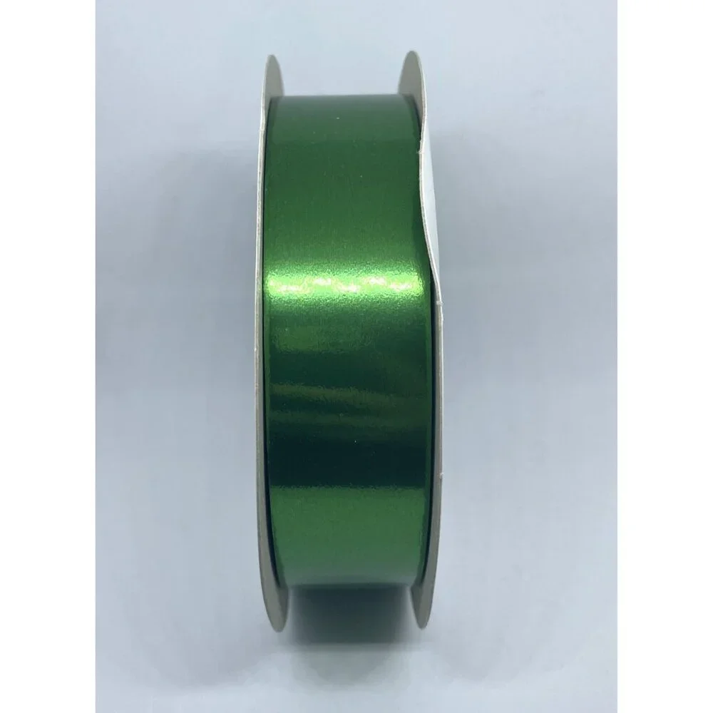 RELIANT RIBBON Large Roll Emerald Green Metallic Polypropylene 1.25